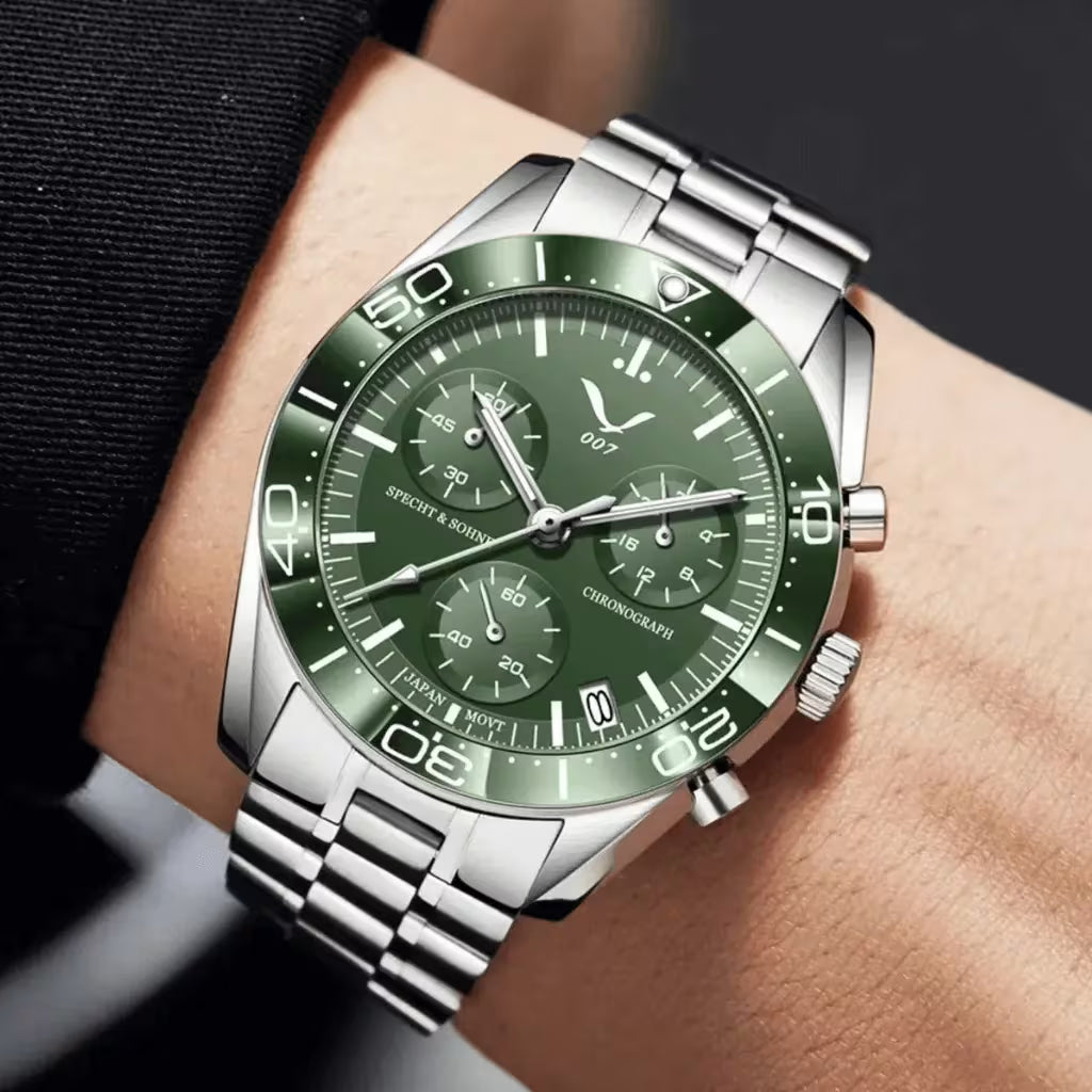 Mostrador Verde Sunburst Relógio Masculino