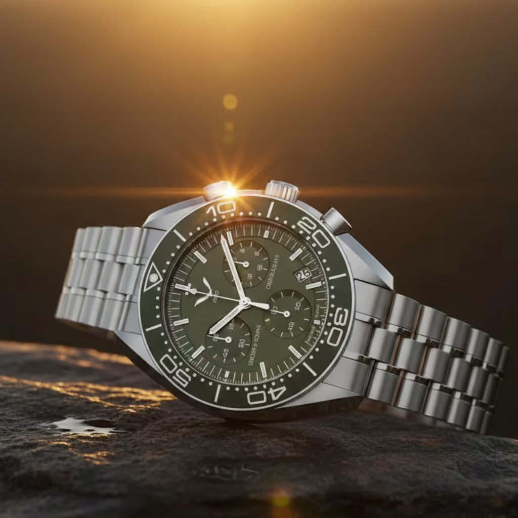 Specht & Söhne Épure Green - Relógio Cronógrafo Masculino